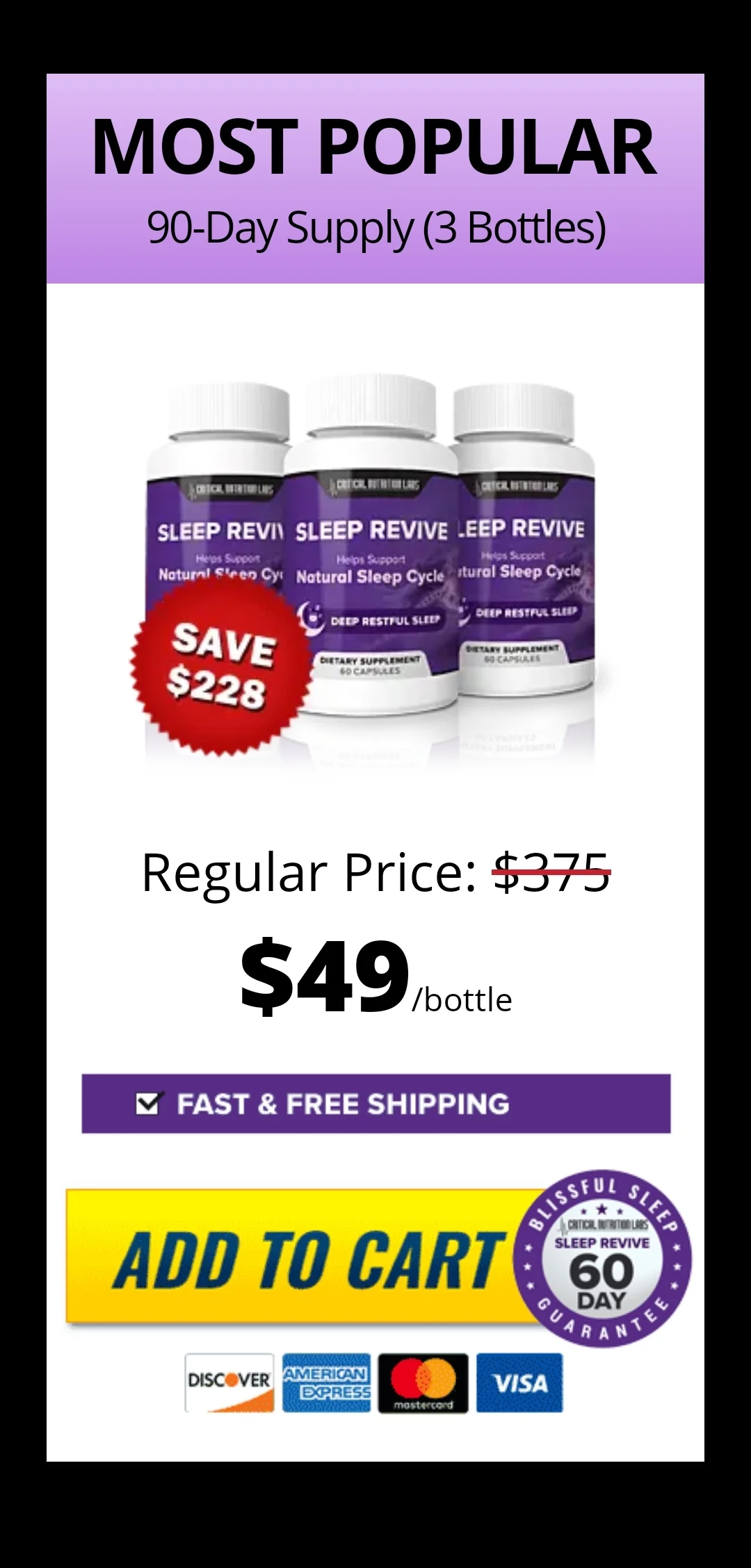 Sleep Revive™ 3 bottles pricing